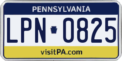 PA license plate LPN0825