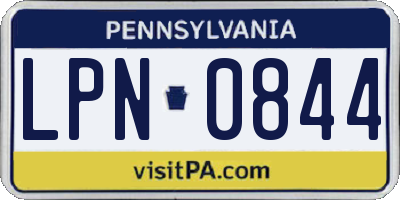 PA license plate LPN0844