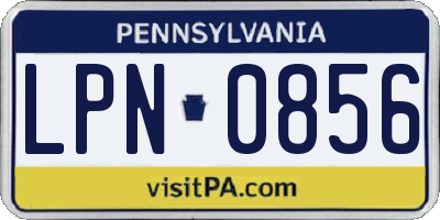 PA license plate LPN0856