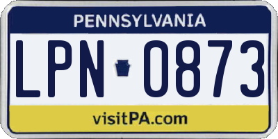 PA license plate LPN0873