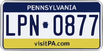 PA license plate LPN0877
