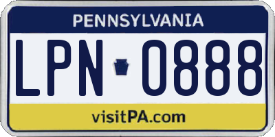 PA license plate LPN0888