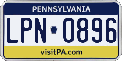 PA license plate LPN0896
