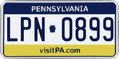 PA license plate LPN0899