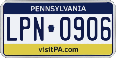 PA license plate LPN0906
