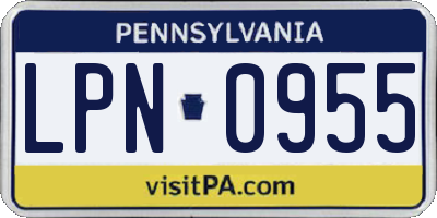 PA license plate LPN0955