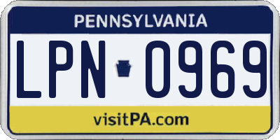PA license plate LPN0969