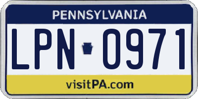 PA license plate LPN0971