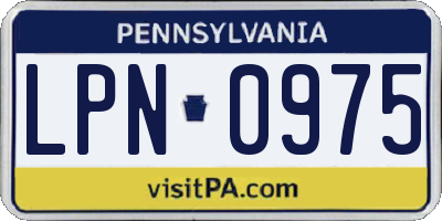PA license plate LPN0975