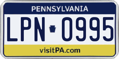 PA license plate LPN0995