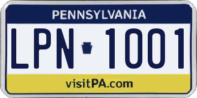 PA license plate LPN1001