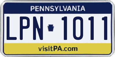 PA license plate LPN1011