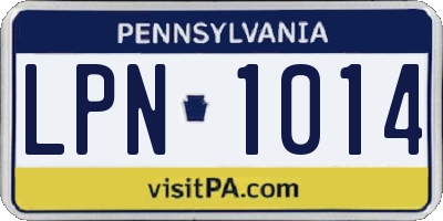 PA license plate LPN1014