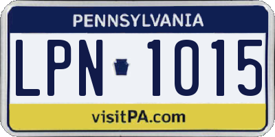 PA license plate LPN1015