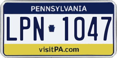 PA license plate LPN1047