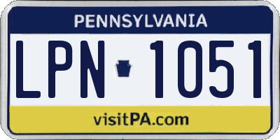 PA license plate LPN1051