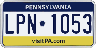 PA license plate LPN1053