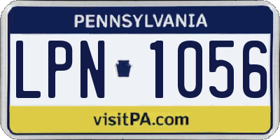 PA license plate LPN1056