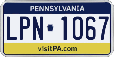 PA license plate LPN1067