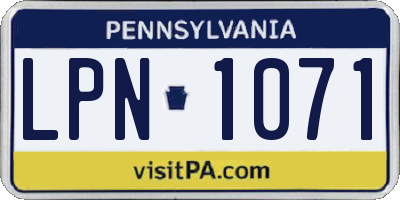 PA license plate LPN1071
