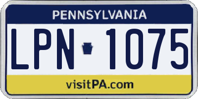 PA license plate LPN1075