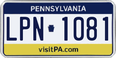 PA license plate LPN1081