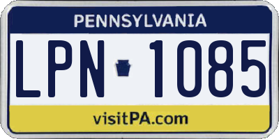 PA license plate LPN1085