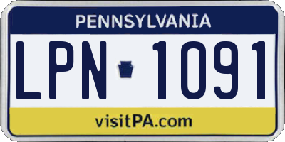 PA license plate LPN1091