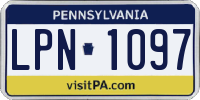 PA license plate LPN1097