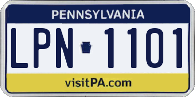 PA license plate LPN1101