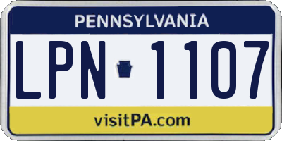 PA license plate LPN1107