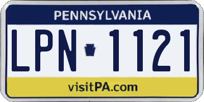 PA license plate LPN1121