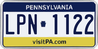 PA license plate LPN1122
