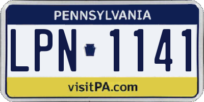 PA license plate LPN1141