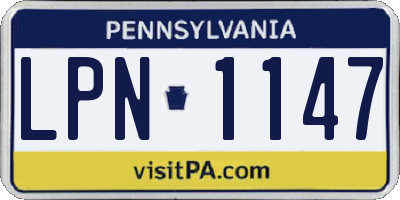 PA license plate LPN1147