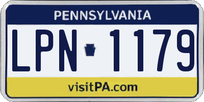 PA license plate LPN1179