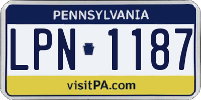PA license plate LPN1187
