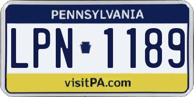 PA license plate LPN1189