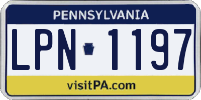 PA license plate LPN1197