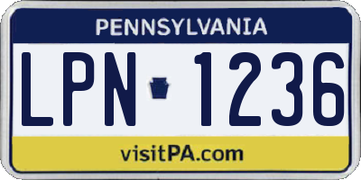 PA license plate LPN1236