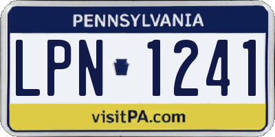 PA license plate LPN1241