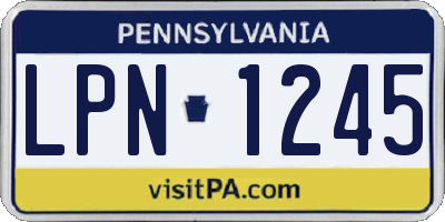 PA license plate LPN1245