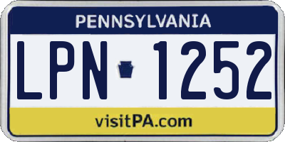 PA license plate LPN1252
