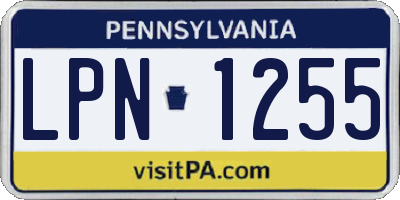 PA license plate LPN1255