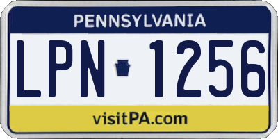 PA license plate LPN1256