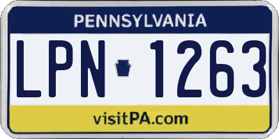 PA license plate LPN1263