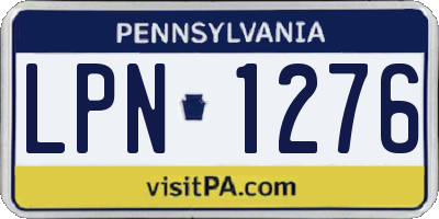 PA license plate LPN1276