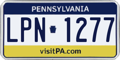 PA license plate LPN1277
