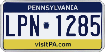 PA license plate LPN1285