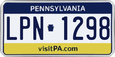 PA license plate LPN1298